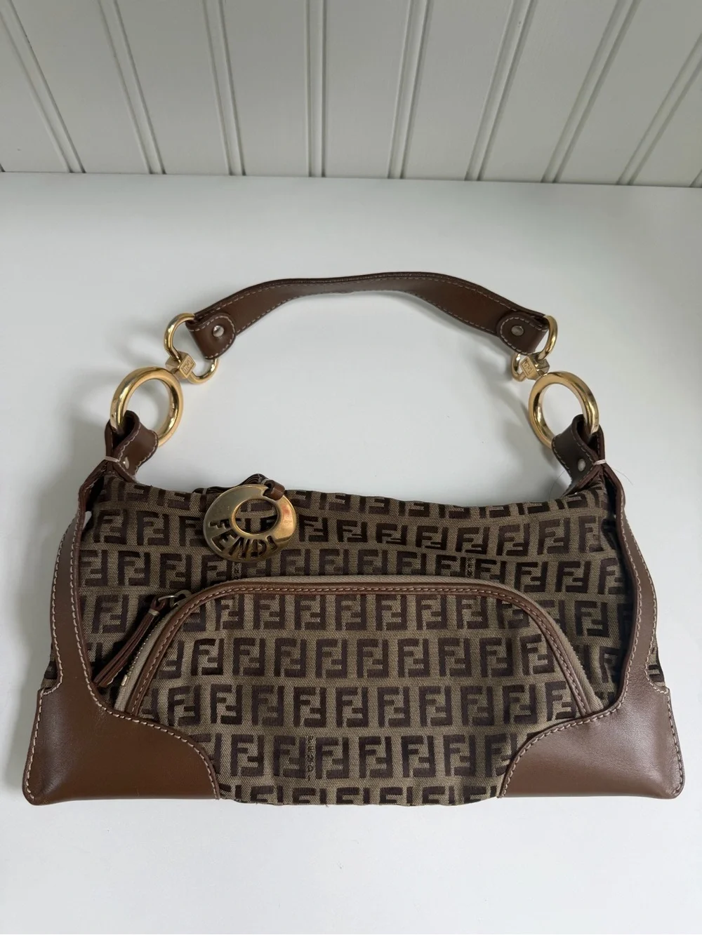Fendi Brown Monogram Zucchino FF Chef Vintage - Picture 3 of 12
